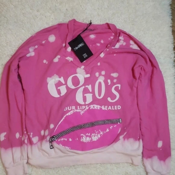 Lauren Moshi The Go Gos Pink Pullover Sweatshirt NEW - Picture 5 of 8